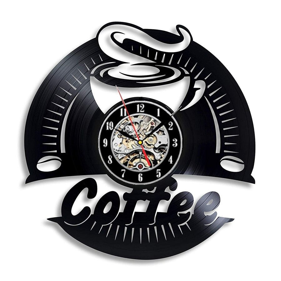 Reloj de Pared Café Vinilo