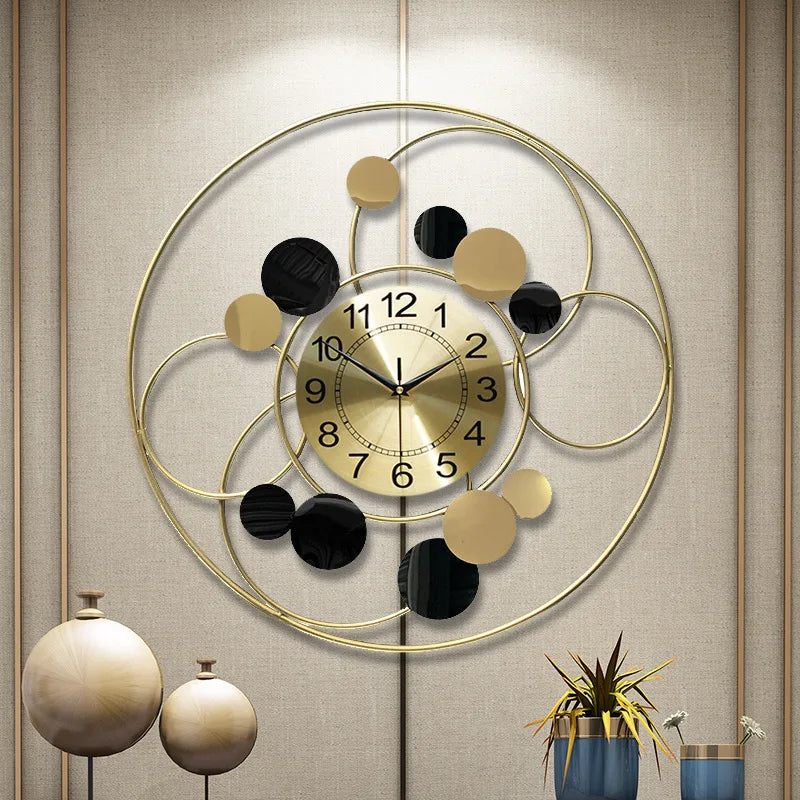 Reloj de Pared Círculo Dorado