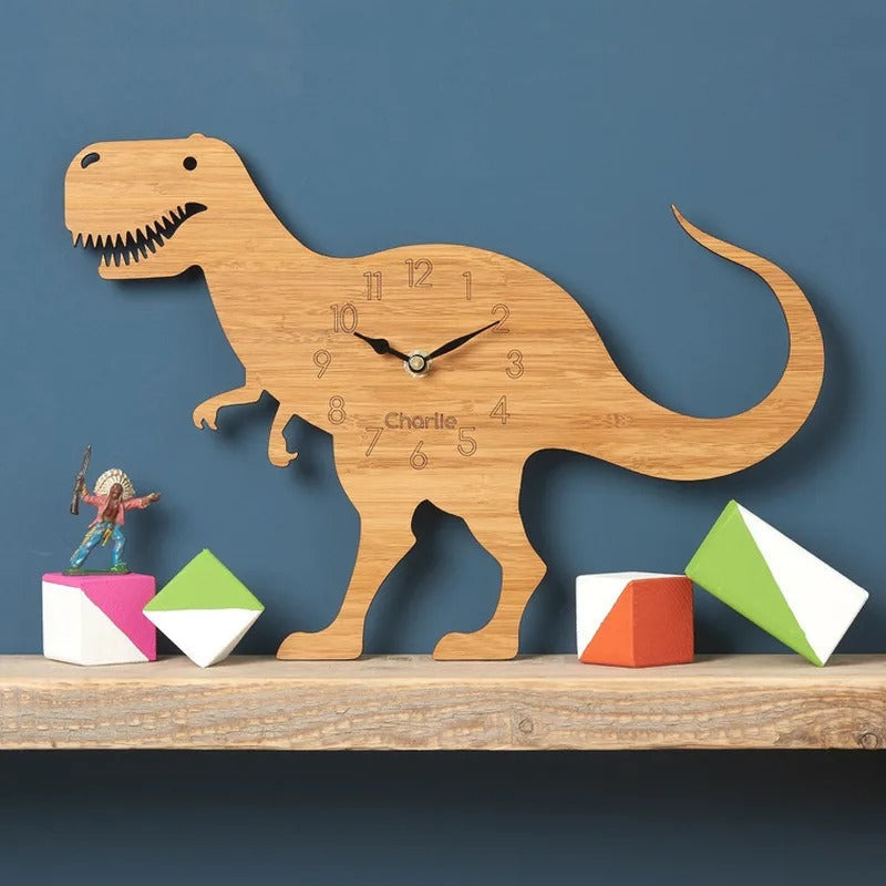 Reloj de Pared Dinosaurio Madera