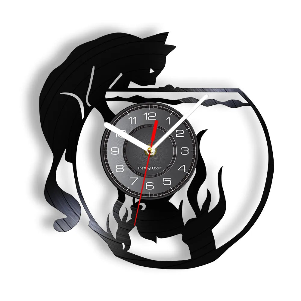 Reloj de Pared Gato Vinilo