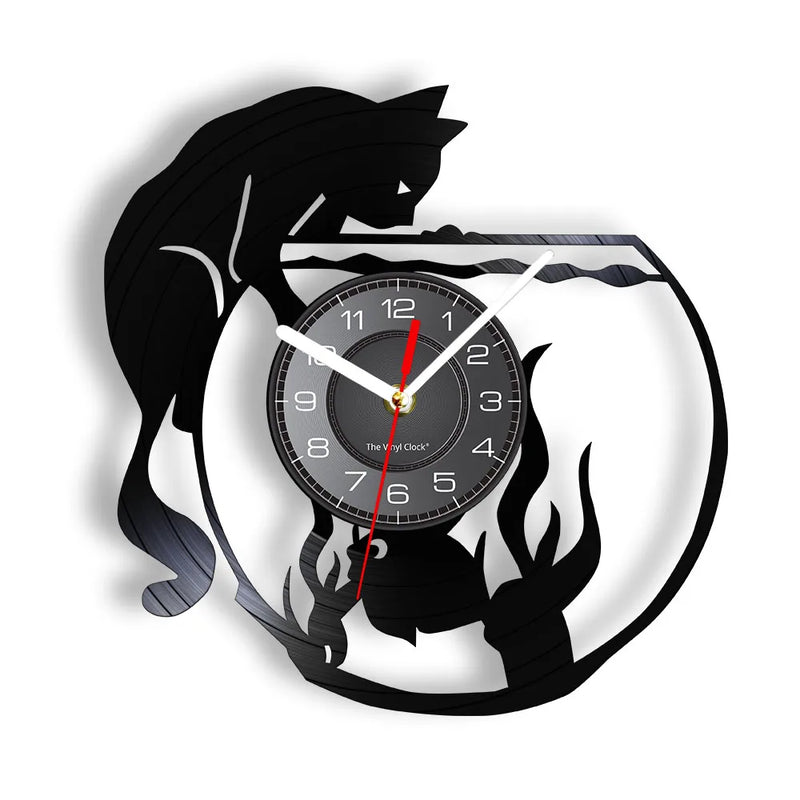 Reloj de Pared Gato Vinilo