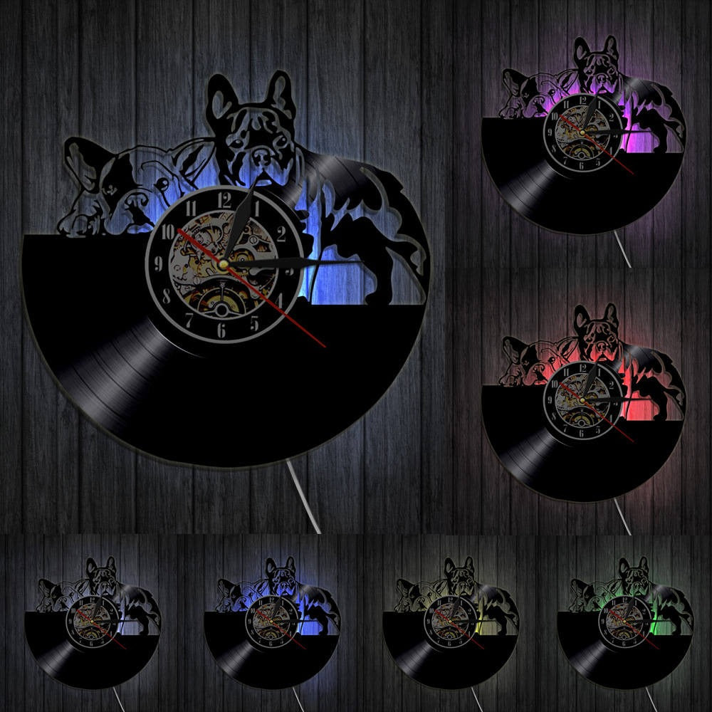 Reloj de Pared Bulldog Luminoso
