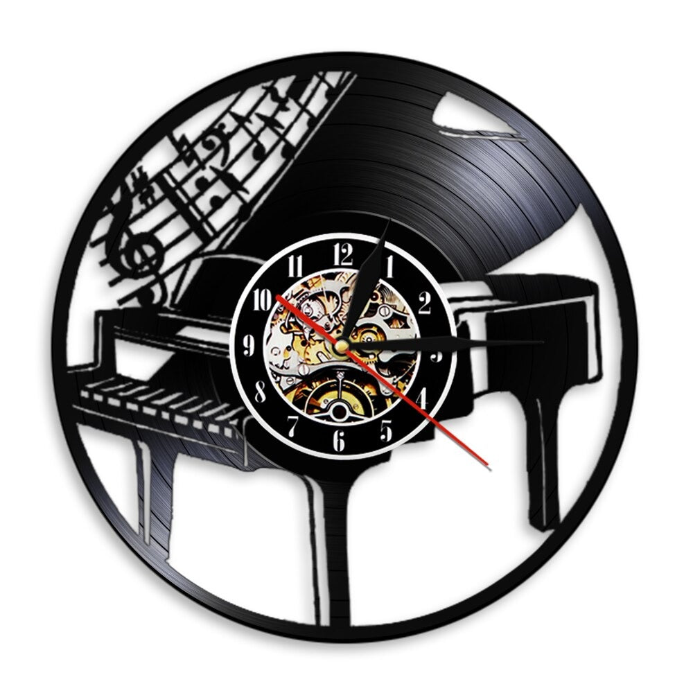 Reloj de Pared Piano Vinilo