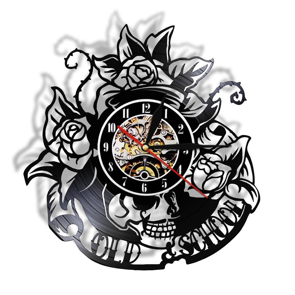 Reloj de Pared Vinilo Calavera