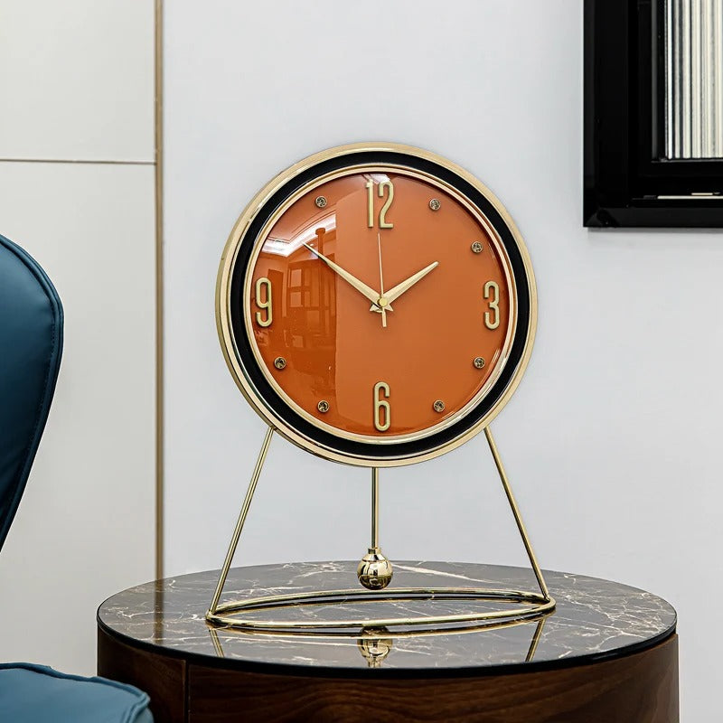Reloj de Sobremesa Naranja Moderno